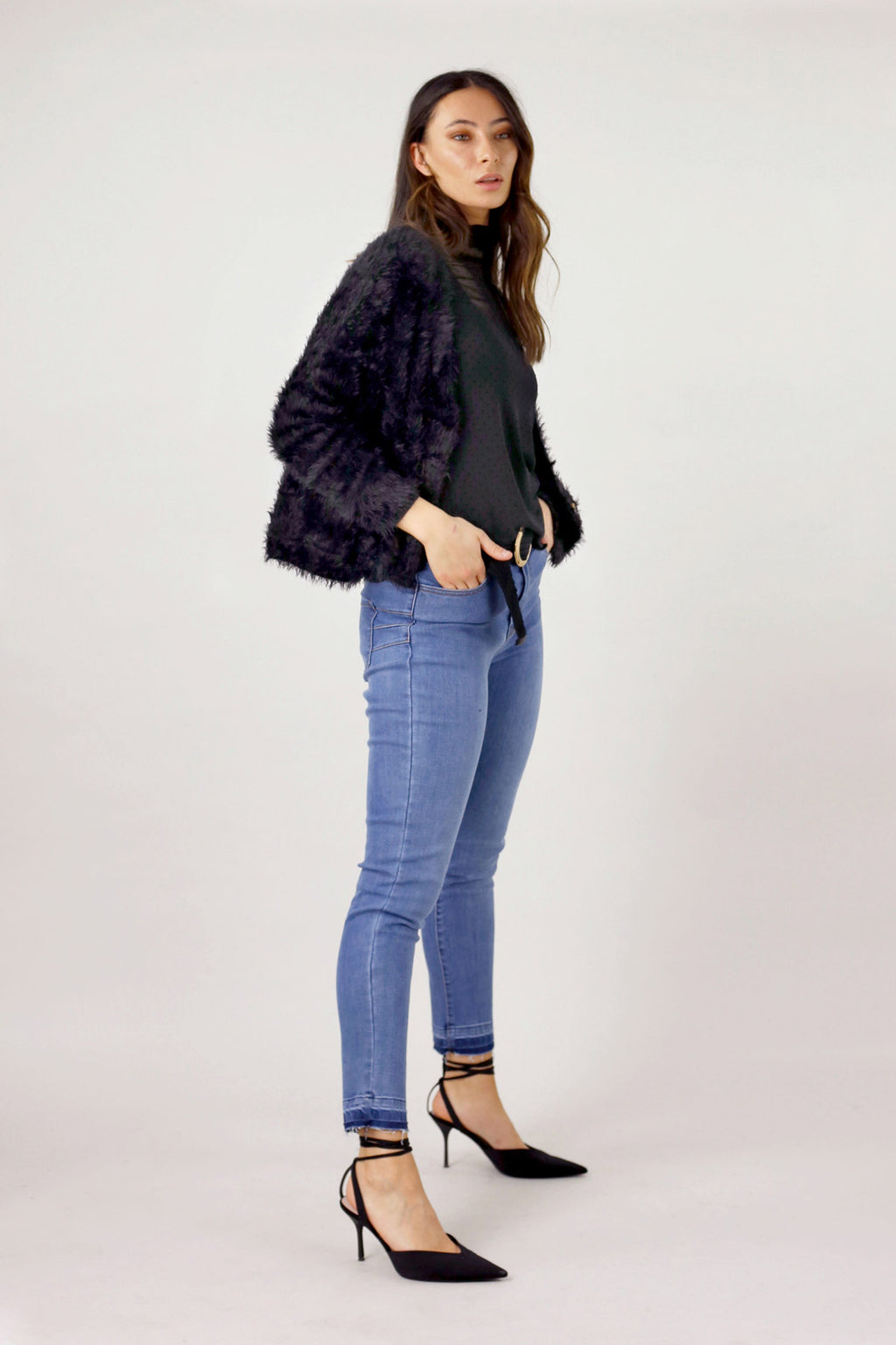 Black Plush Wonder Cardi - FINAL SALE