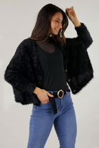 Black Plush Wonder Cardi - FINAL SALE