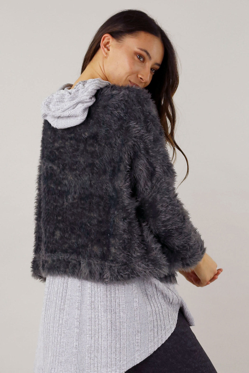 Grey Plush Wonder Cardi - FINAL SALE