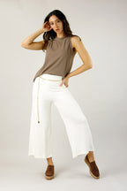 White Mod Rib Culotte