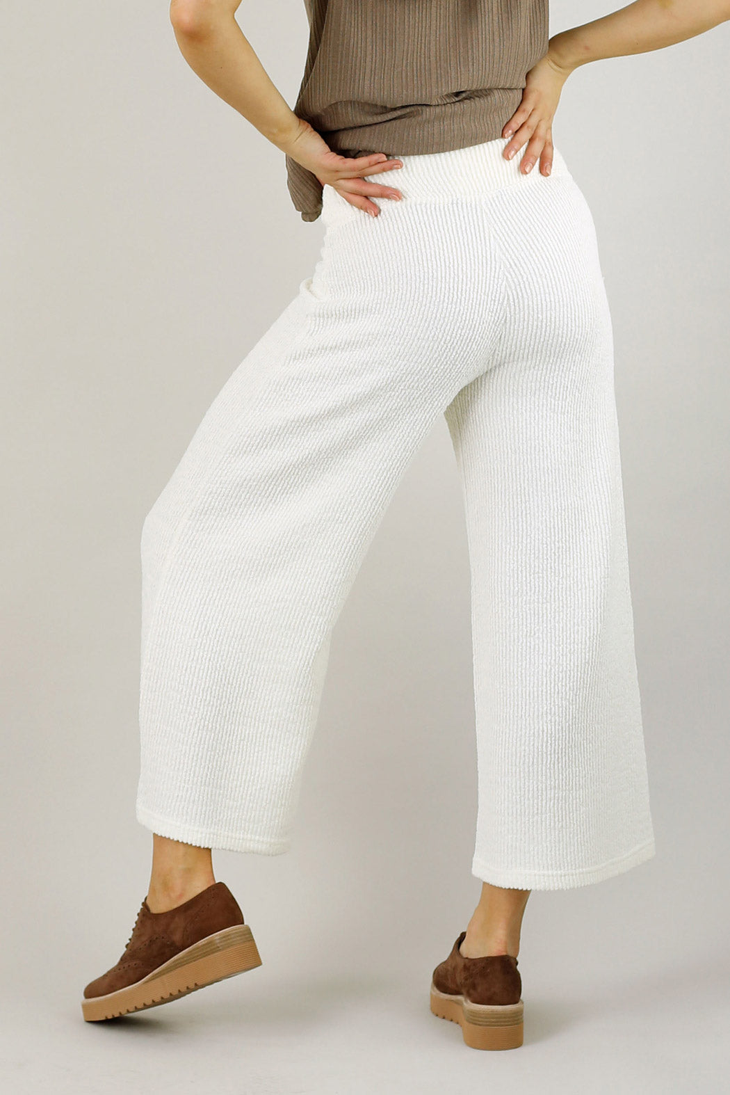 White Mod Rib Culotte