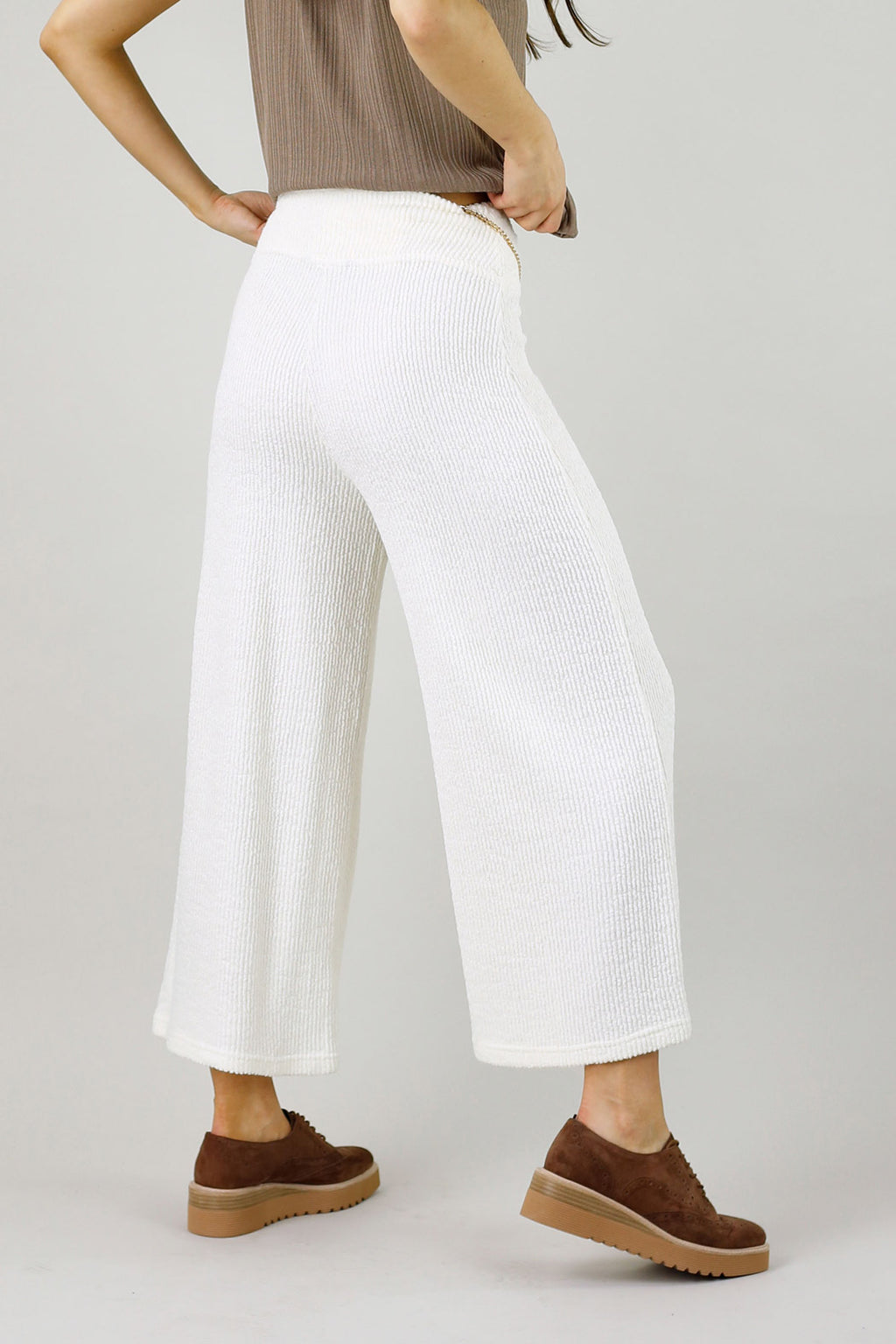 White Mod Rib Culotte