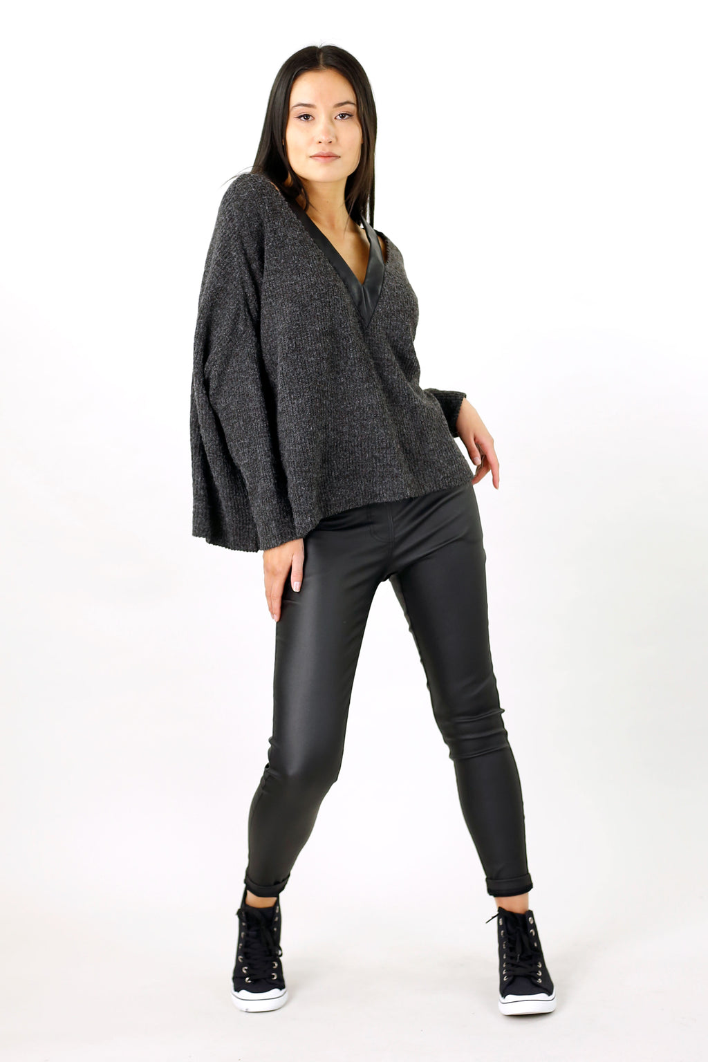 Black Mod Rib Jumper