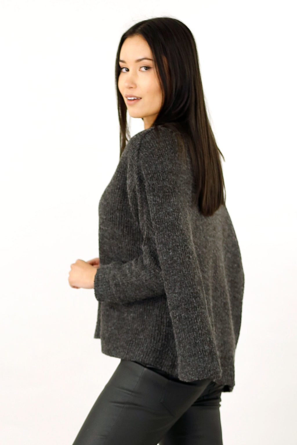 Black Mod Rib Jumper