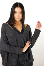 Black Mod Rib Jumper