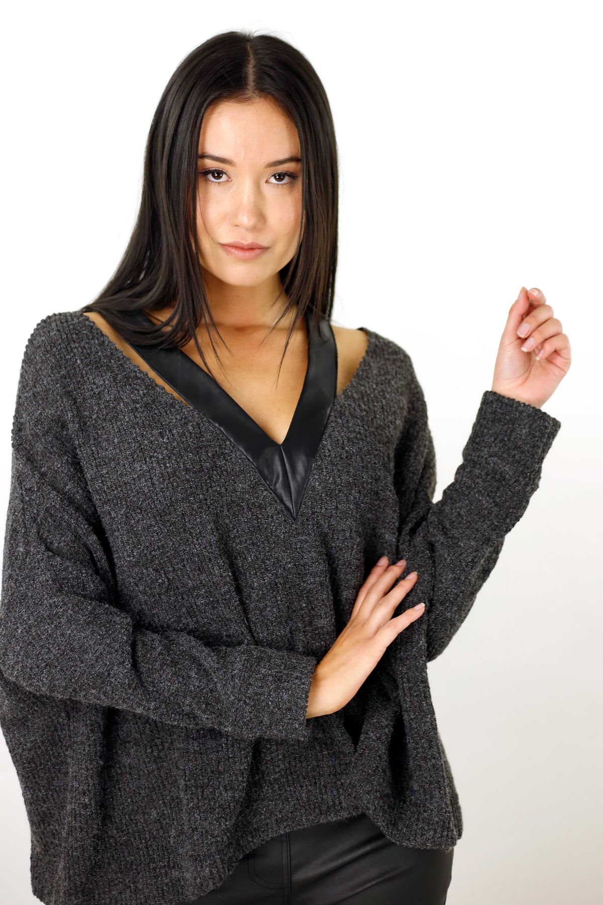 Black Mod Rib Jumper
