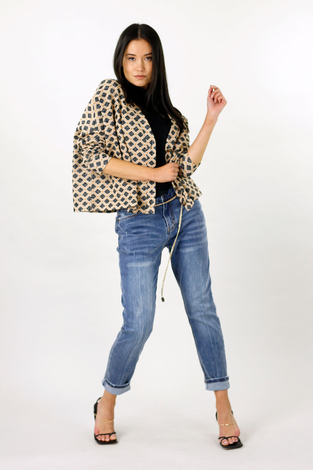 Black Chain Knit Cardi - SALE