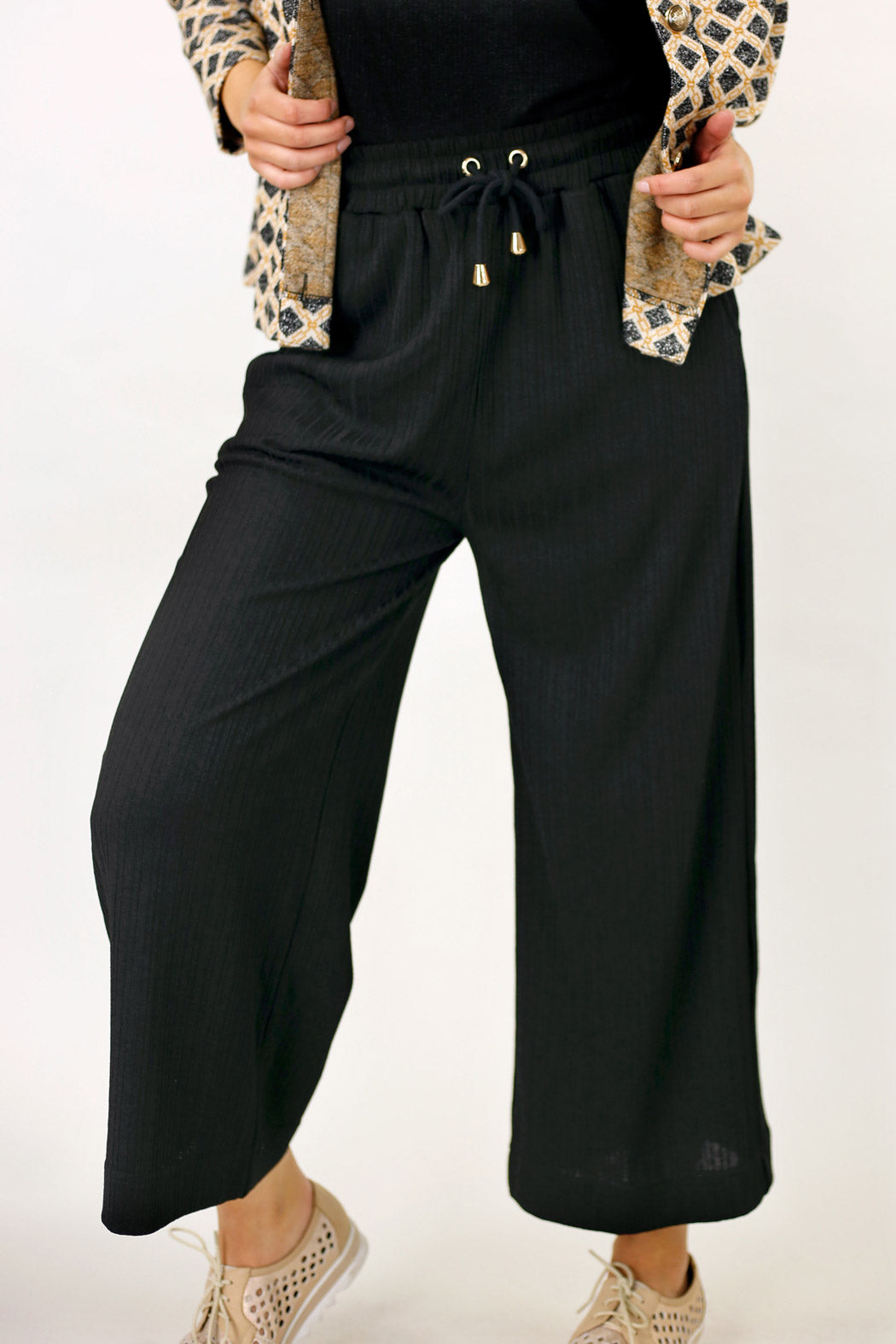 Black Shan Rib Culotte - SALE