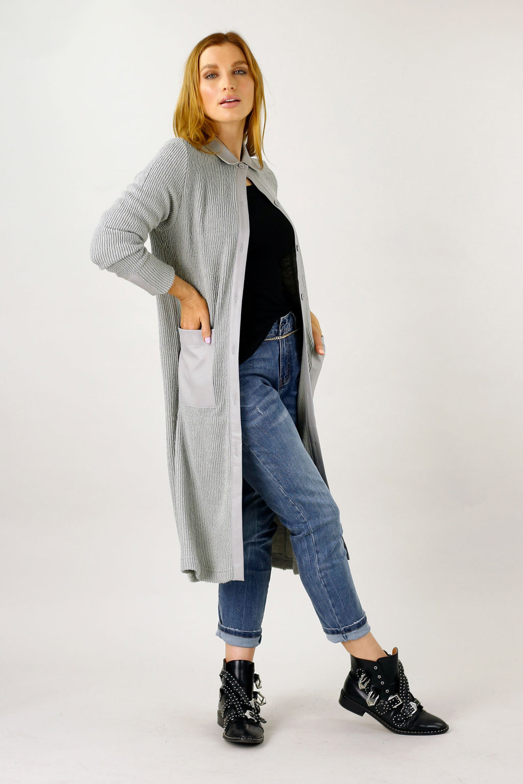Silver Mod Rib Coatigan - SALE