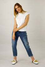 White Shimmer Turtle Top - SALE