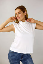 White Shimmer Turtle Top - SALE