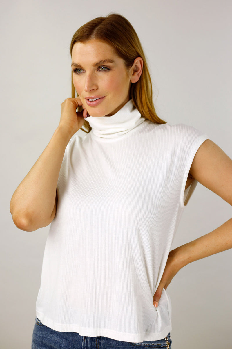 White Shimmer Turtle Top - SALE