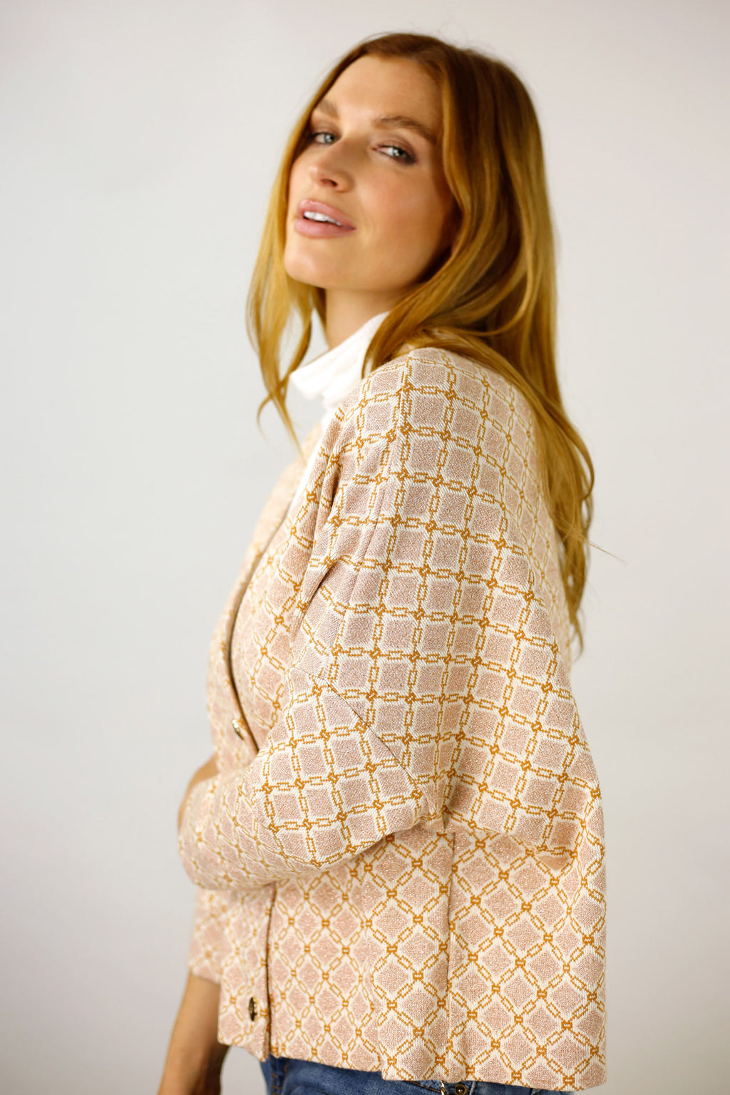 Peach Chain Knit Cardi - FINAL SALE