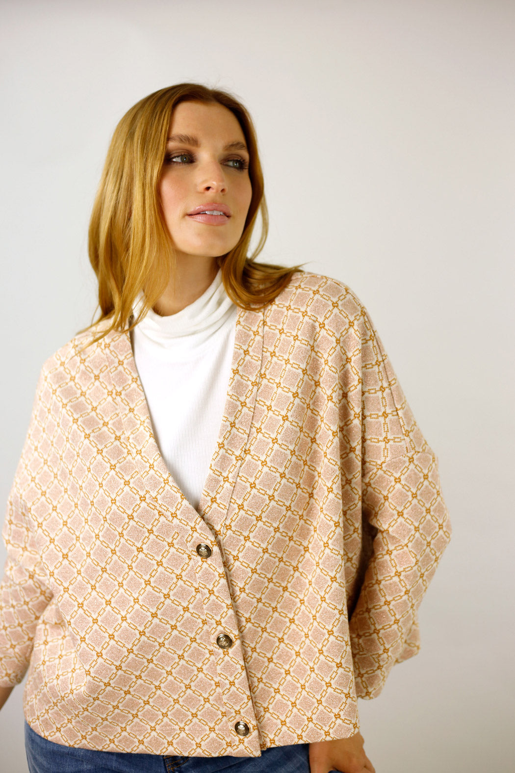 Peach Chain Knit Cardi - FINAL SALE