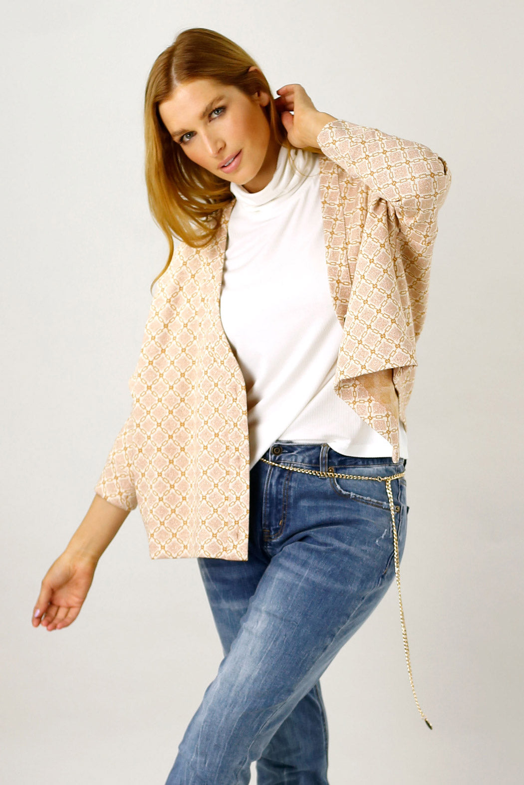 Peach Chain Knit Cardi - FINAL SALE