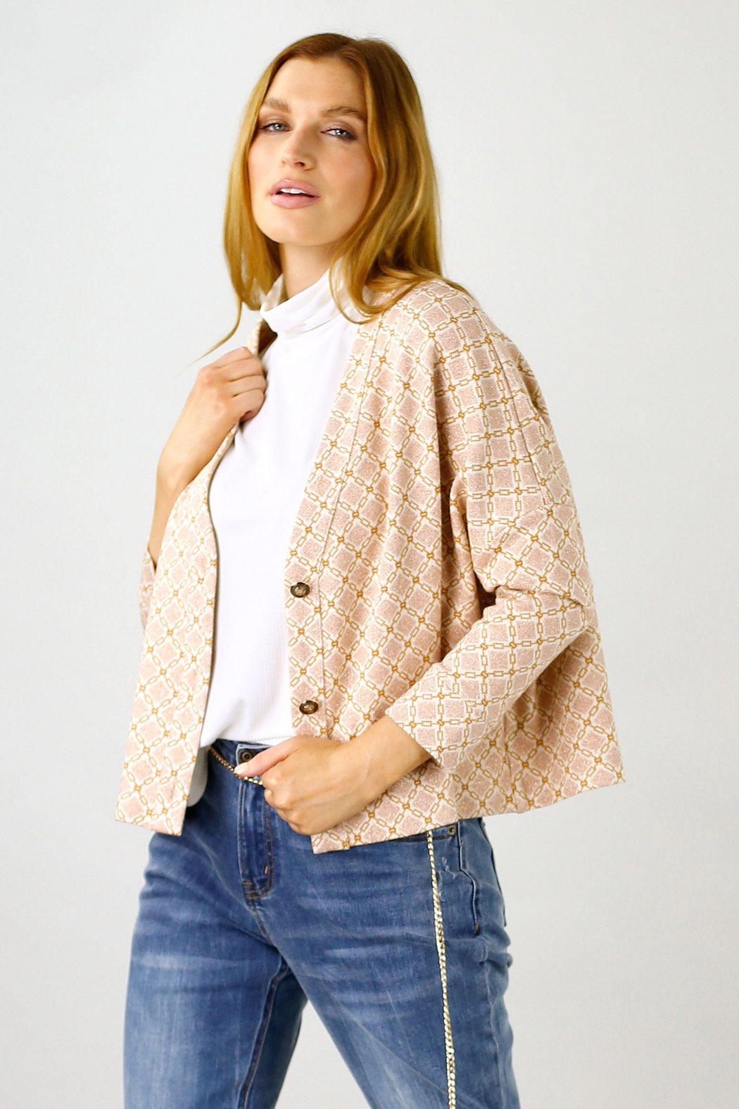 Peach Chain Knit Cardi - FINAL SALE