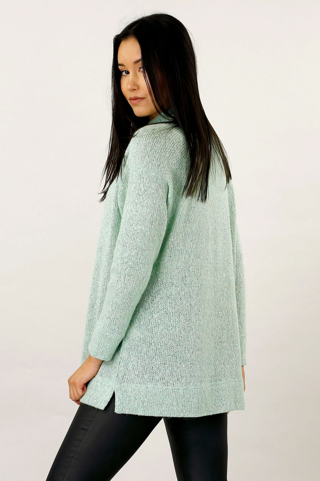 Mint Raglan Turtle Neck Top