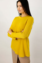Yellow Rib Crew Neck Top - FINAL SALE