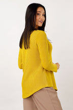 Yellow Rib Crew Neck Top - FINAL SALE