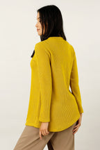 Yellow Rib Crew Neck Top - FINAL SALE