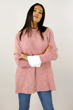 Pink Raglan Turtle Neck Top