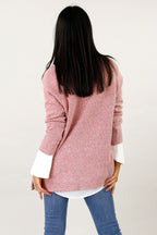 Pink Raglan Turtle Neck Top