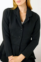 Black Jacquard Frilly Jacket - FINAL SALE