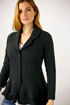 Black Jacquard Frilly Jacket - FINAL SALE