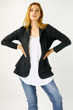 Black Jacquard Frilly Jacket - FINAL SALE