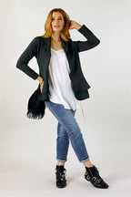 Black Jacquard Frilly Jacket - FINAL SALE