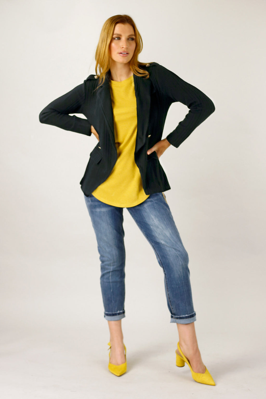 Black Rib Willow Military Jacket - FINAL SALE