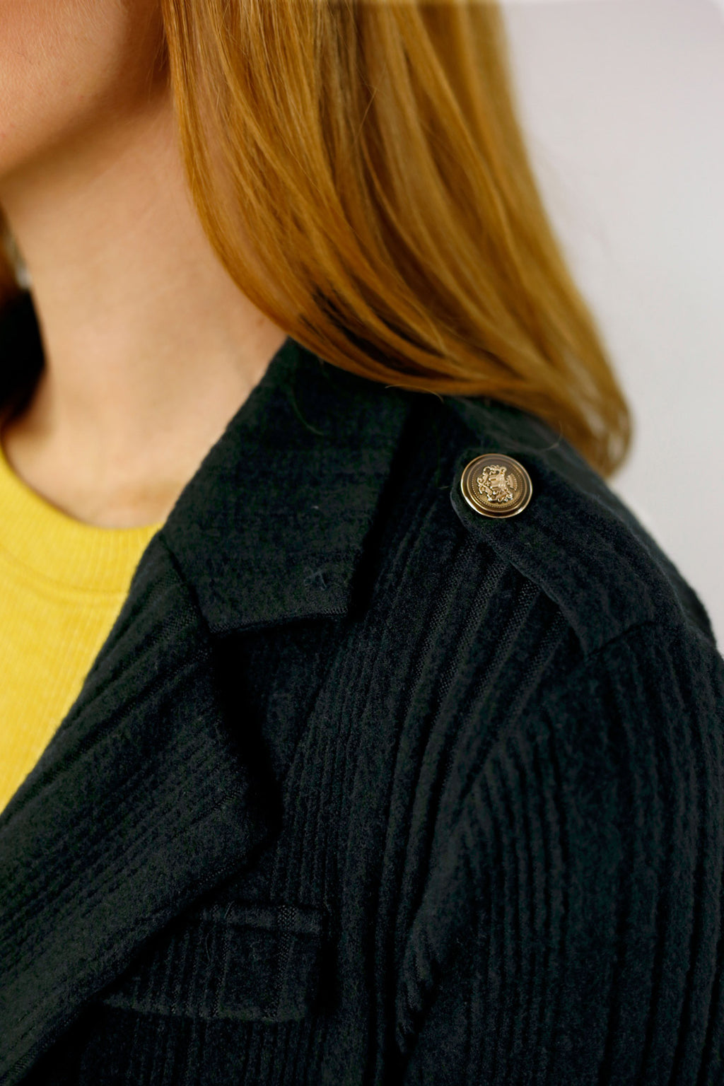 Black Rib Willow Military Jacket - FINAL SALE