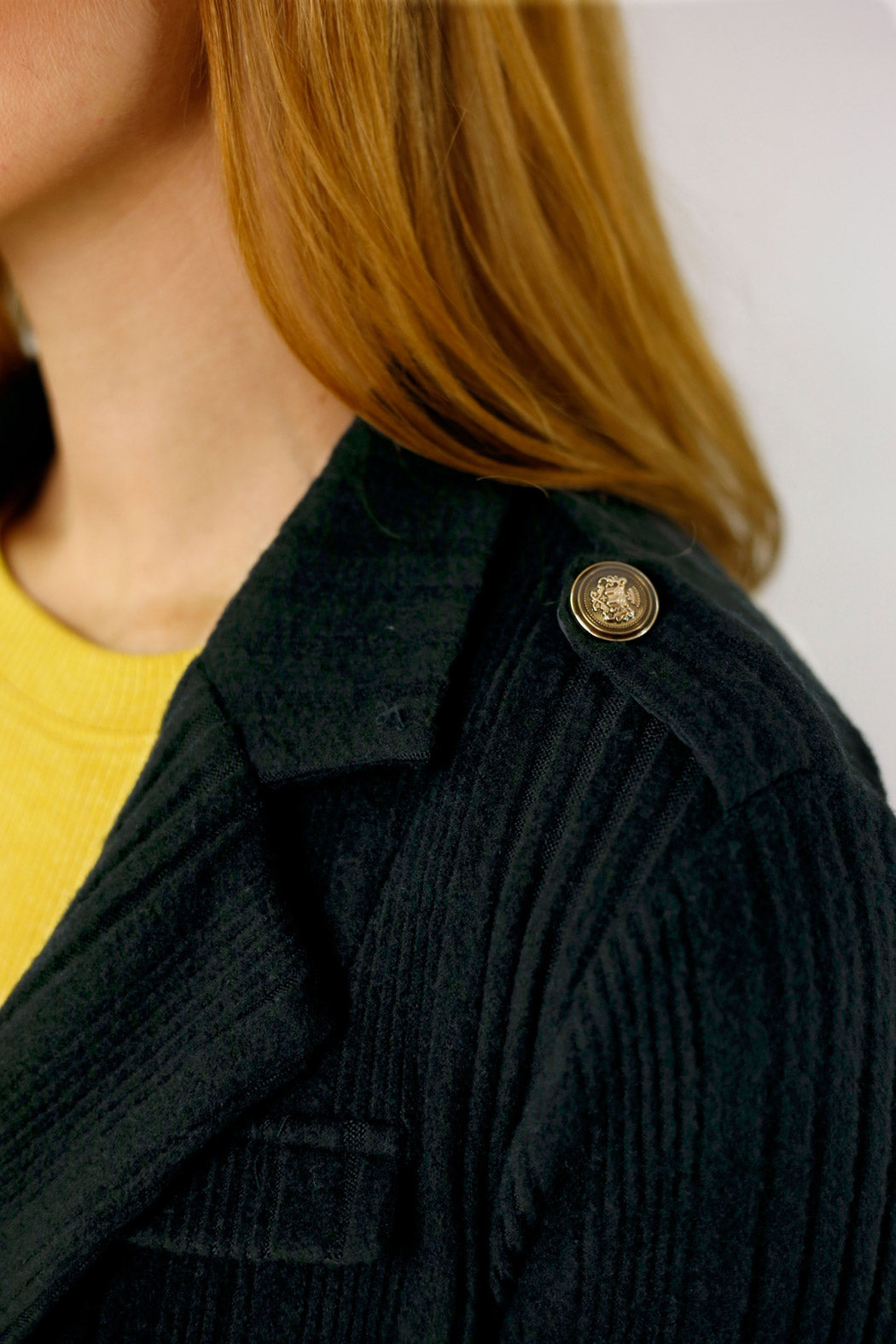 Black Rib Willow Military Jacket - FINAL SALE