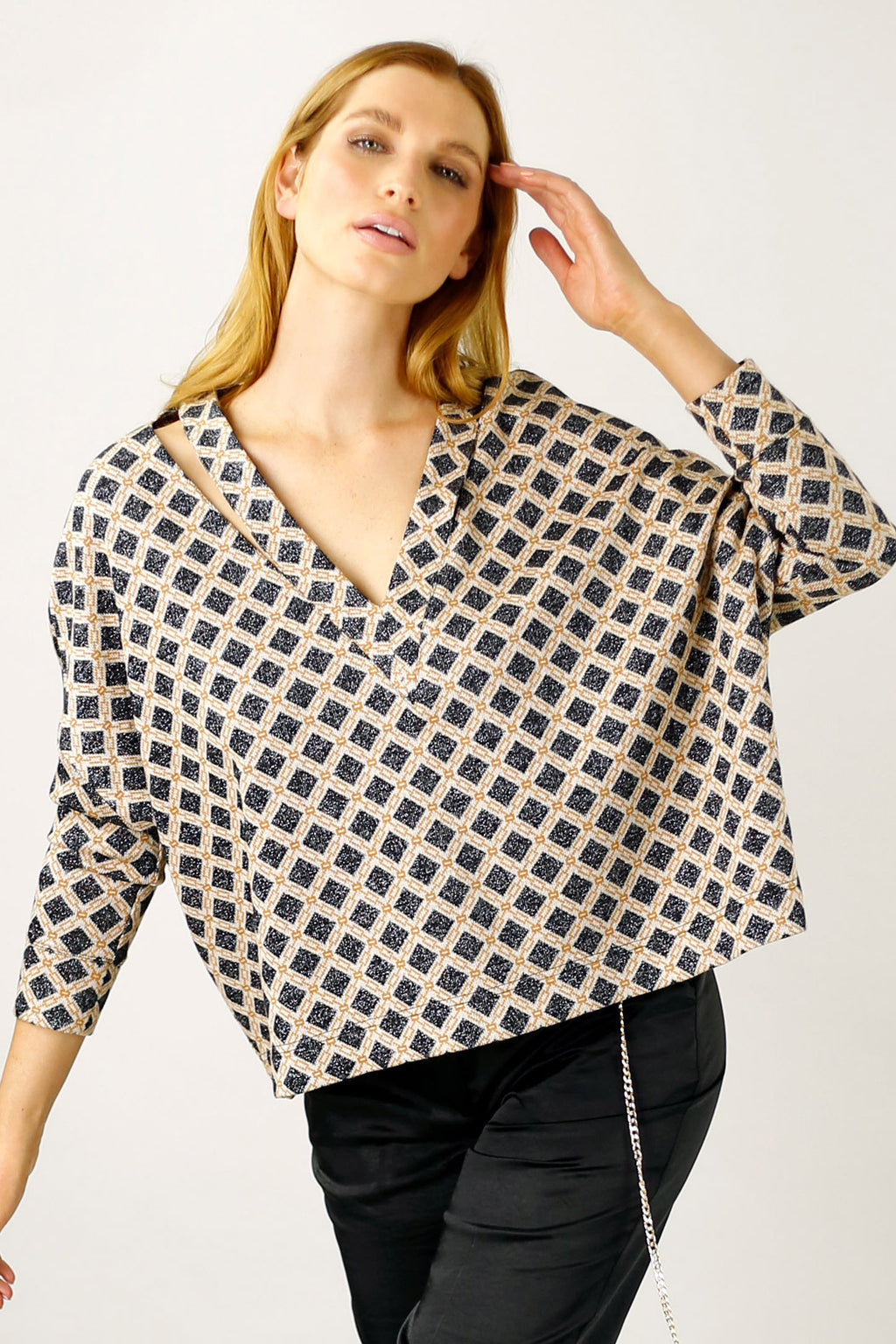 Black Chain Knit Jumper - SALE