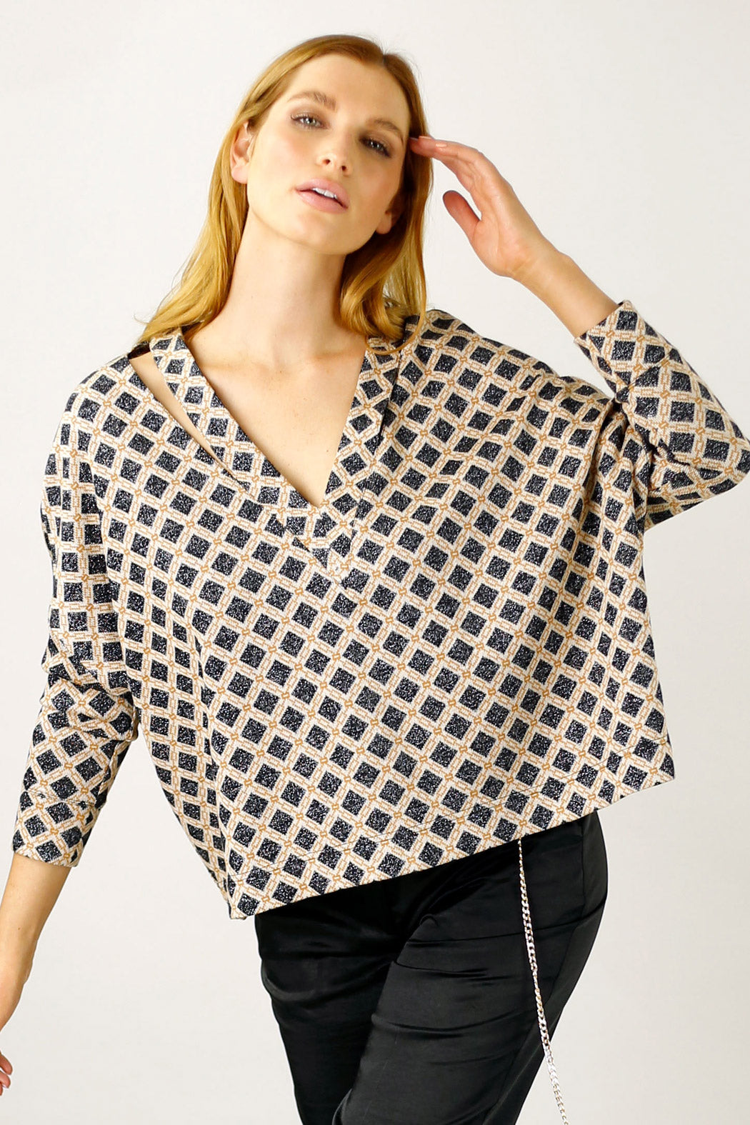 Black Chain Knit Jumper - SALE