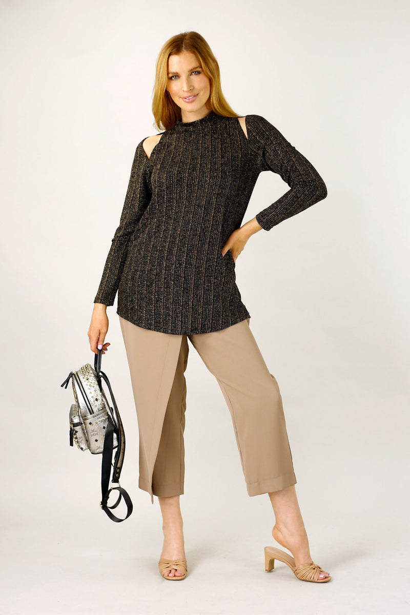Gold Glam Rib Top - SALE