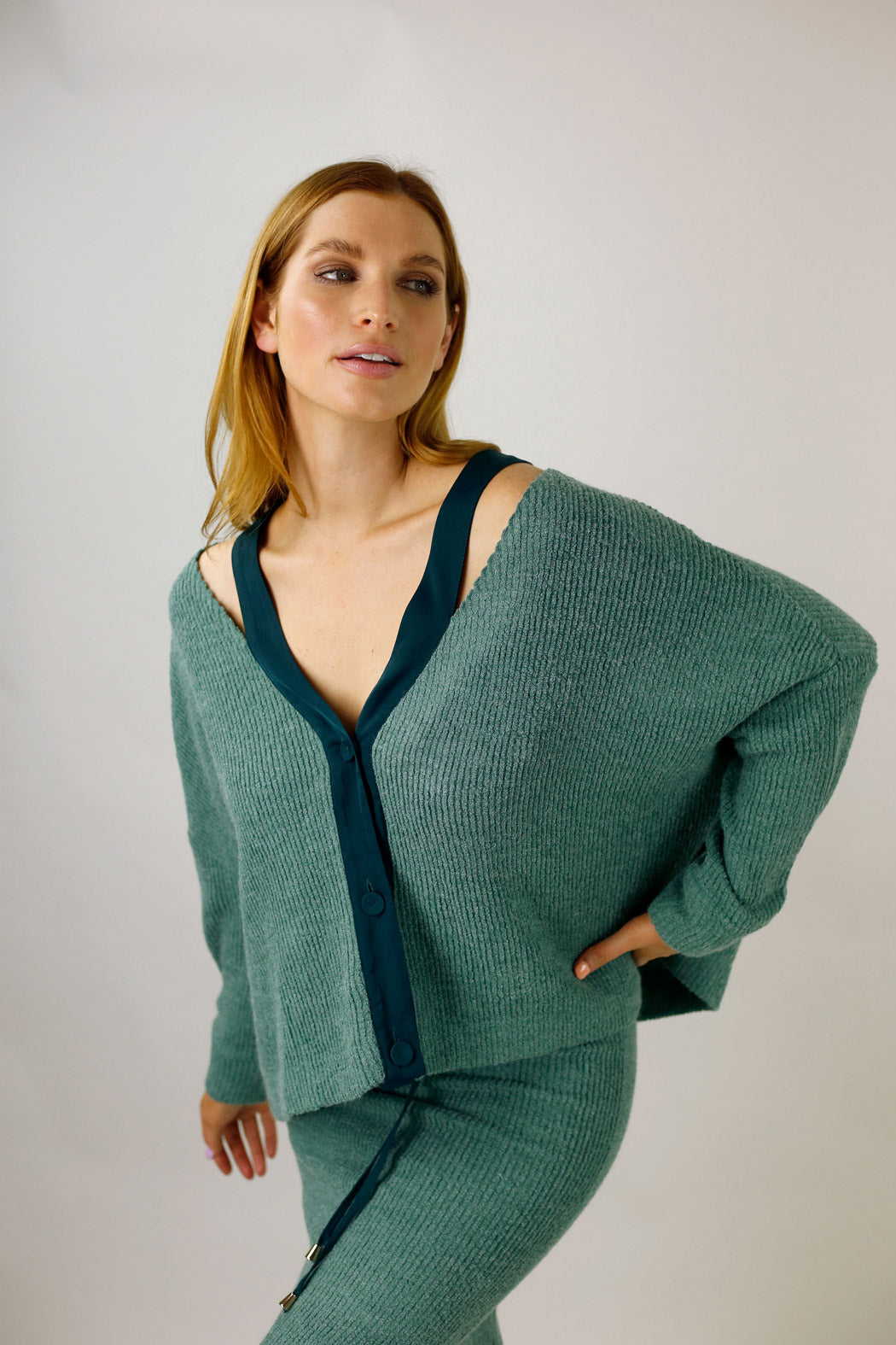 Teal Rib Hazel Cardigan - SALE