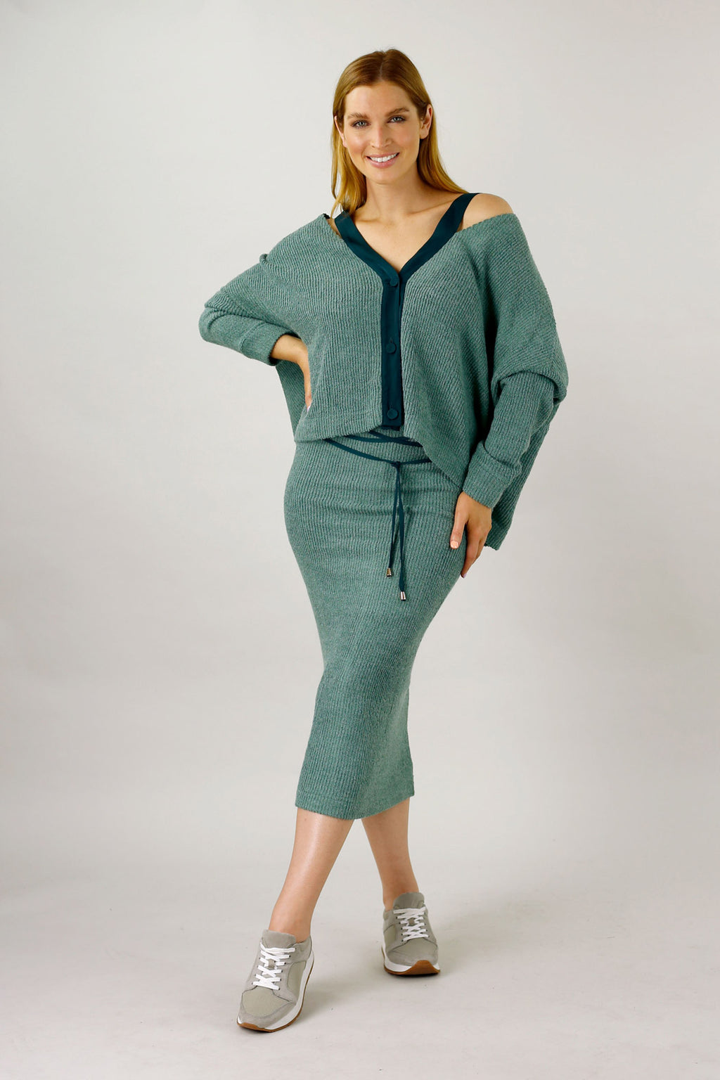 Teal Rib Hazel Cardigan - SALE