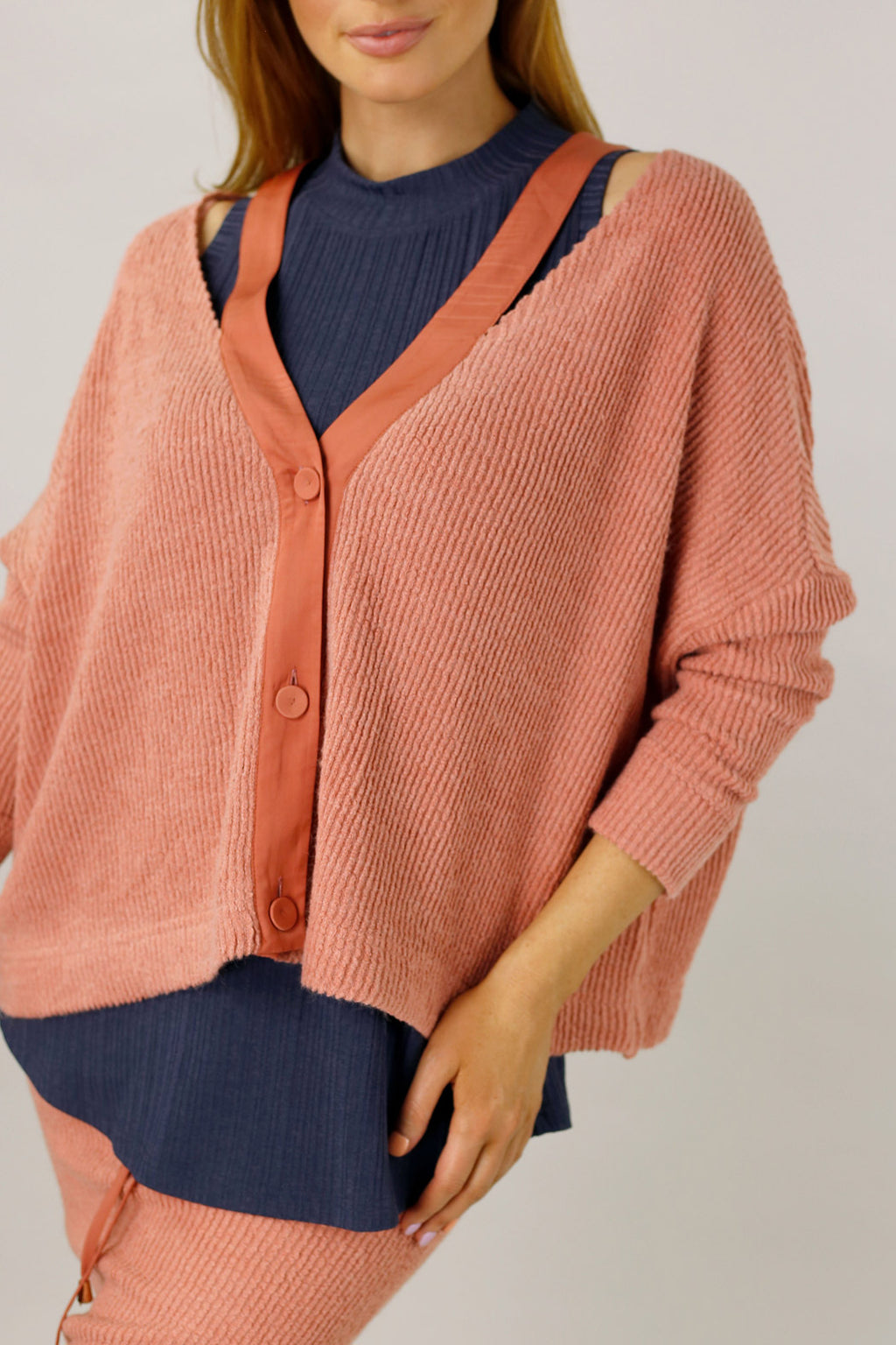Coral Rib Hazel Cardigan - SALE
