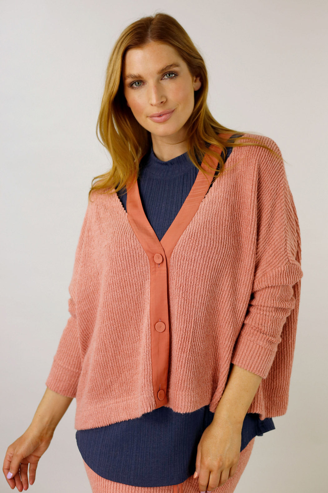 Coral Rib Hazel Cardigan - SALE
