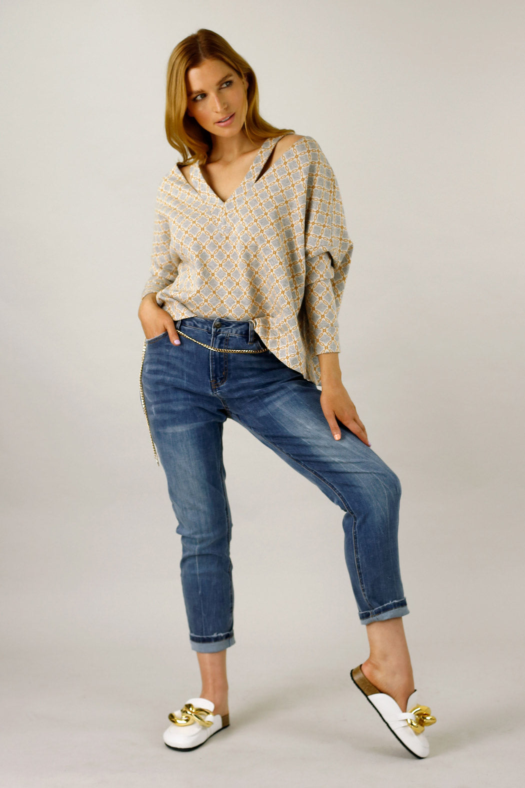 Silver Chain Knit Jumper - FINAL SALE