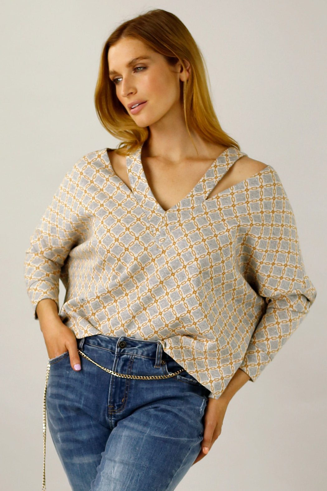 Silver Chain Knit Jumper - FINAL SALE