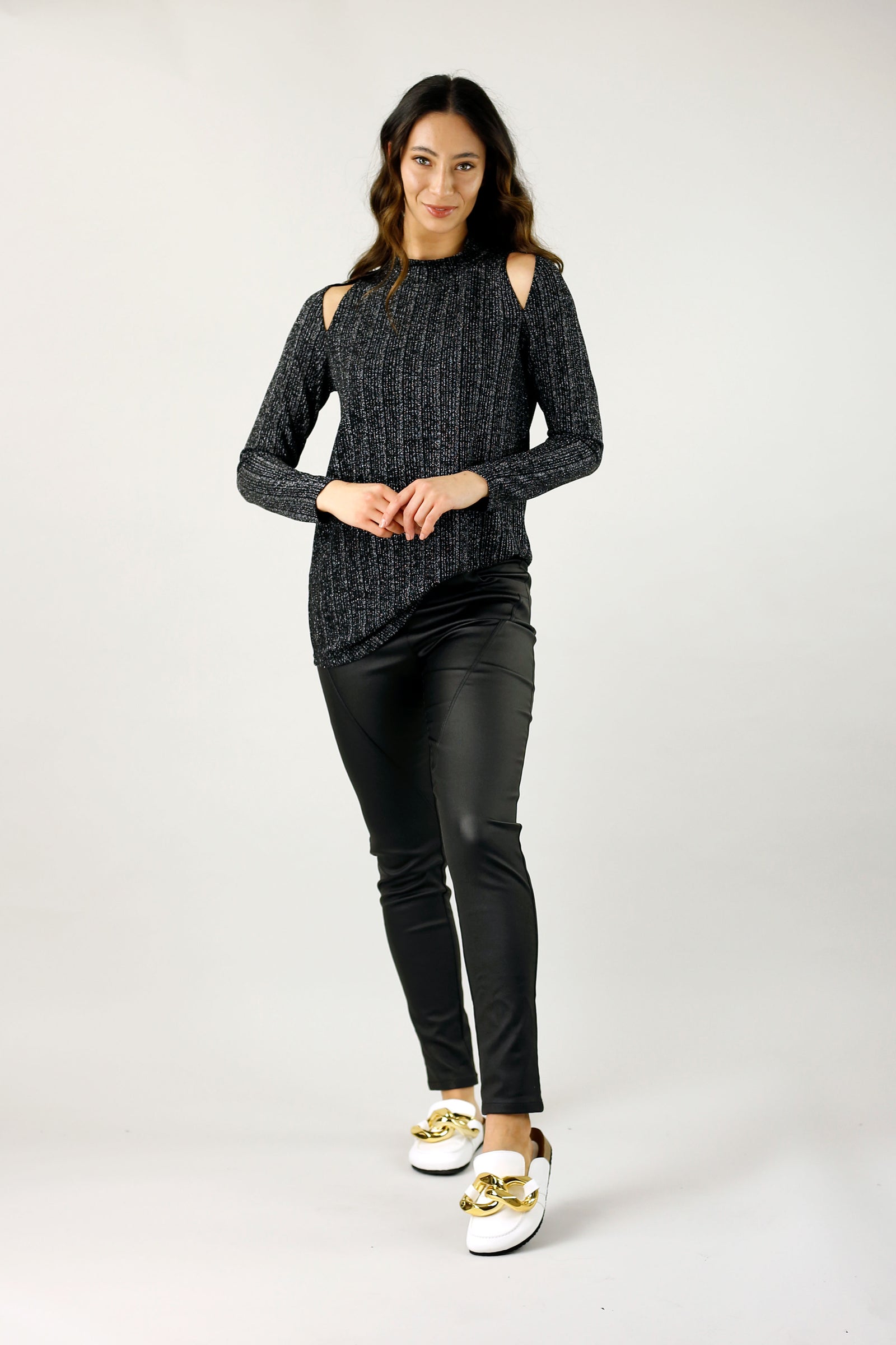 Silver Glam Rib Top - SALE