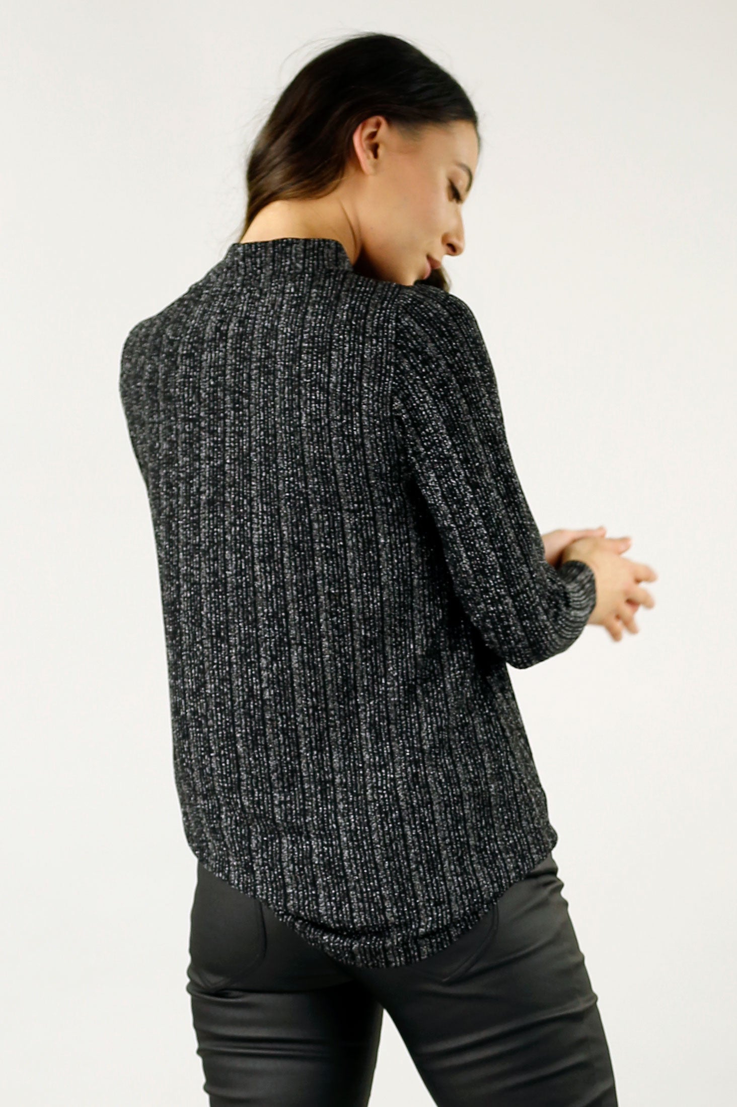 Silver Glam Rib Top - SALE