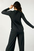 Black Glam Rib Top - SALE