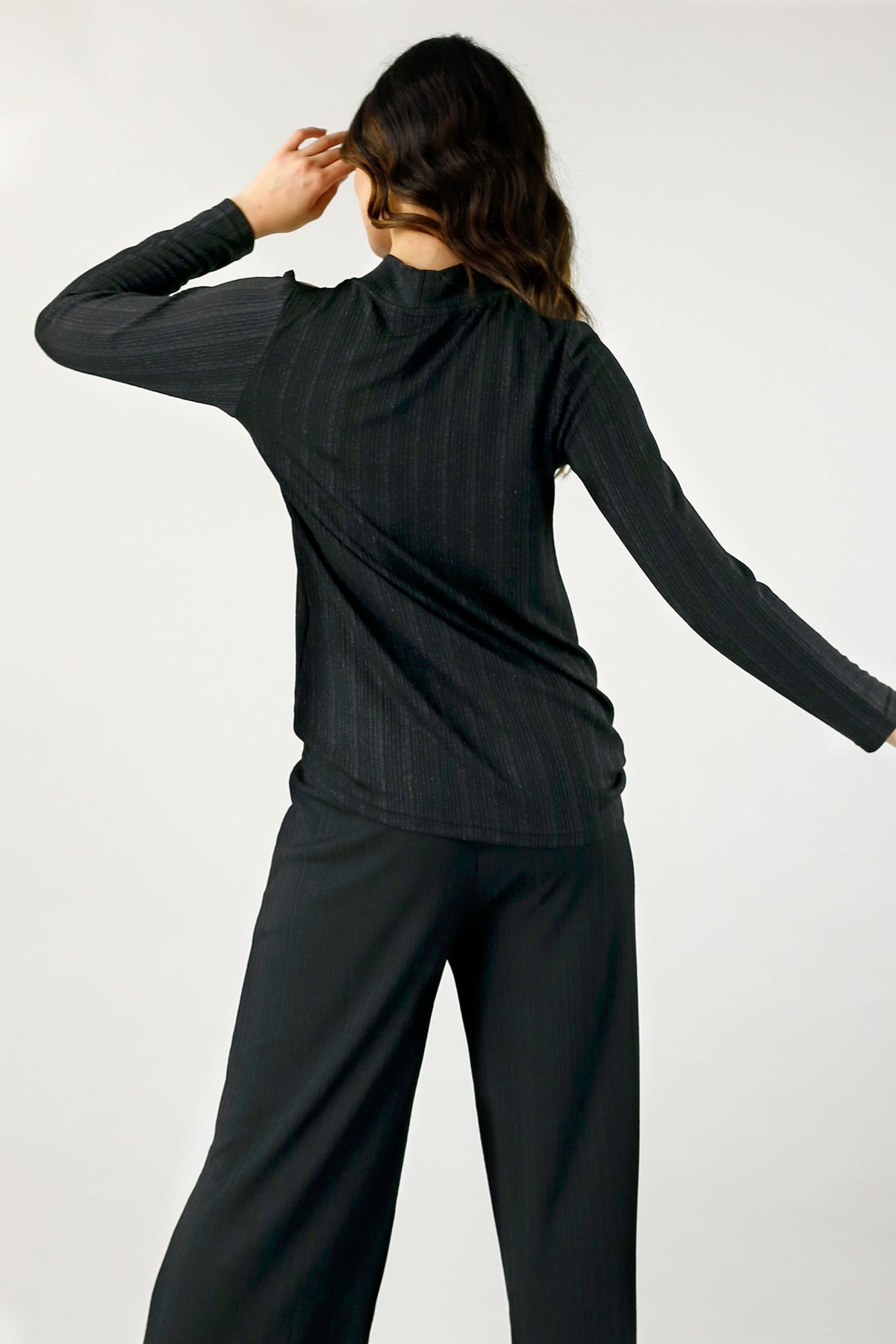 Black Glam Rib Top - SALE