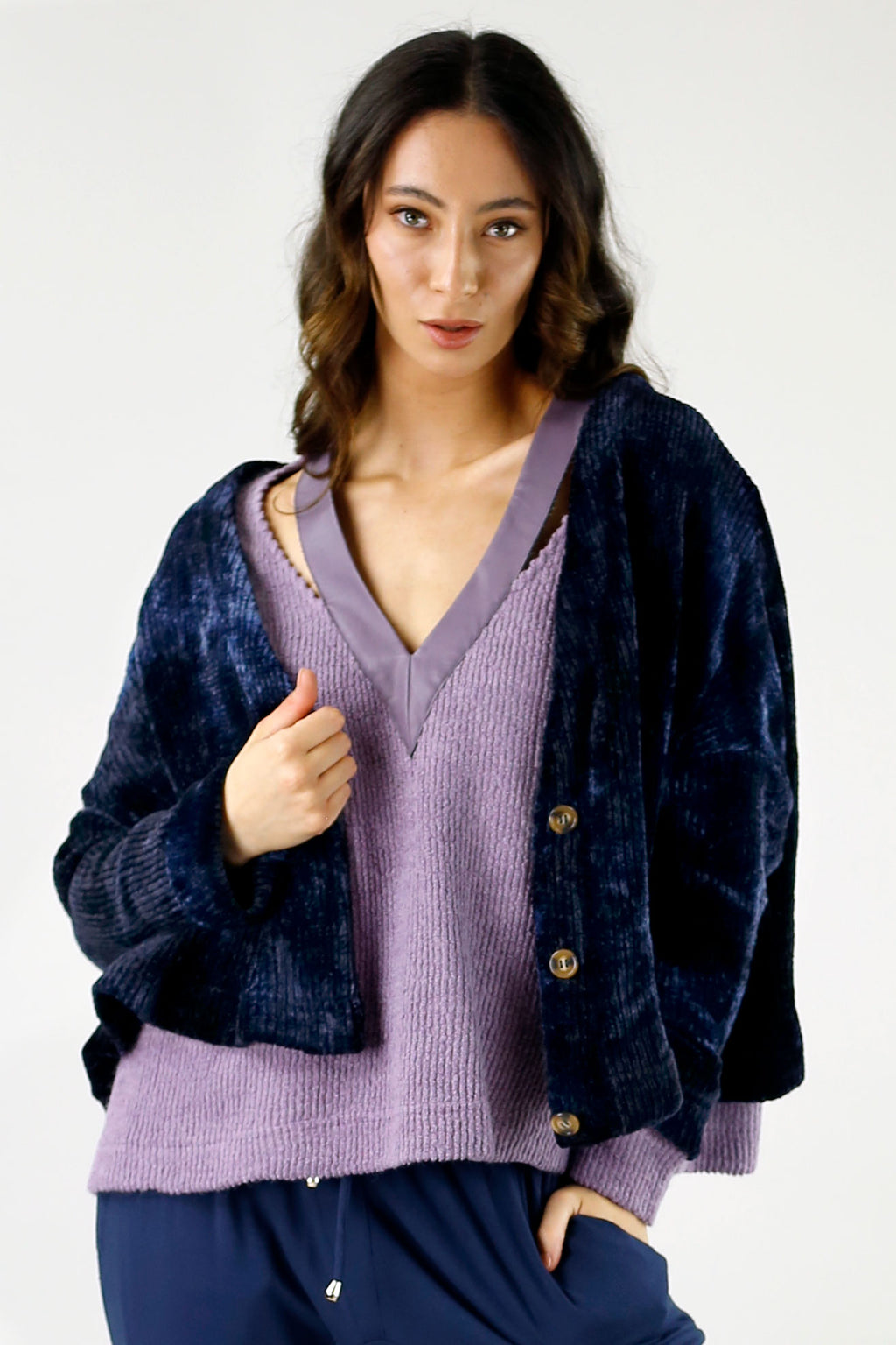 Navy Tie Dye Wonder Cardi - SALE