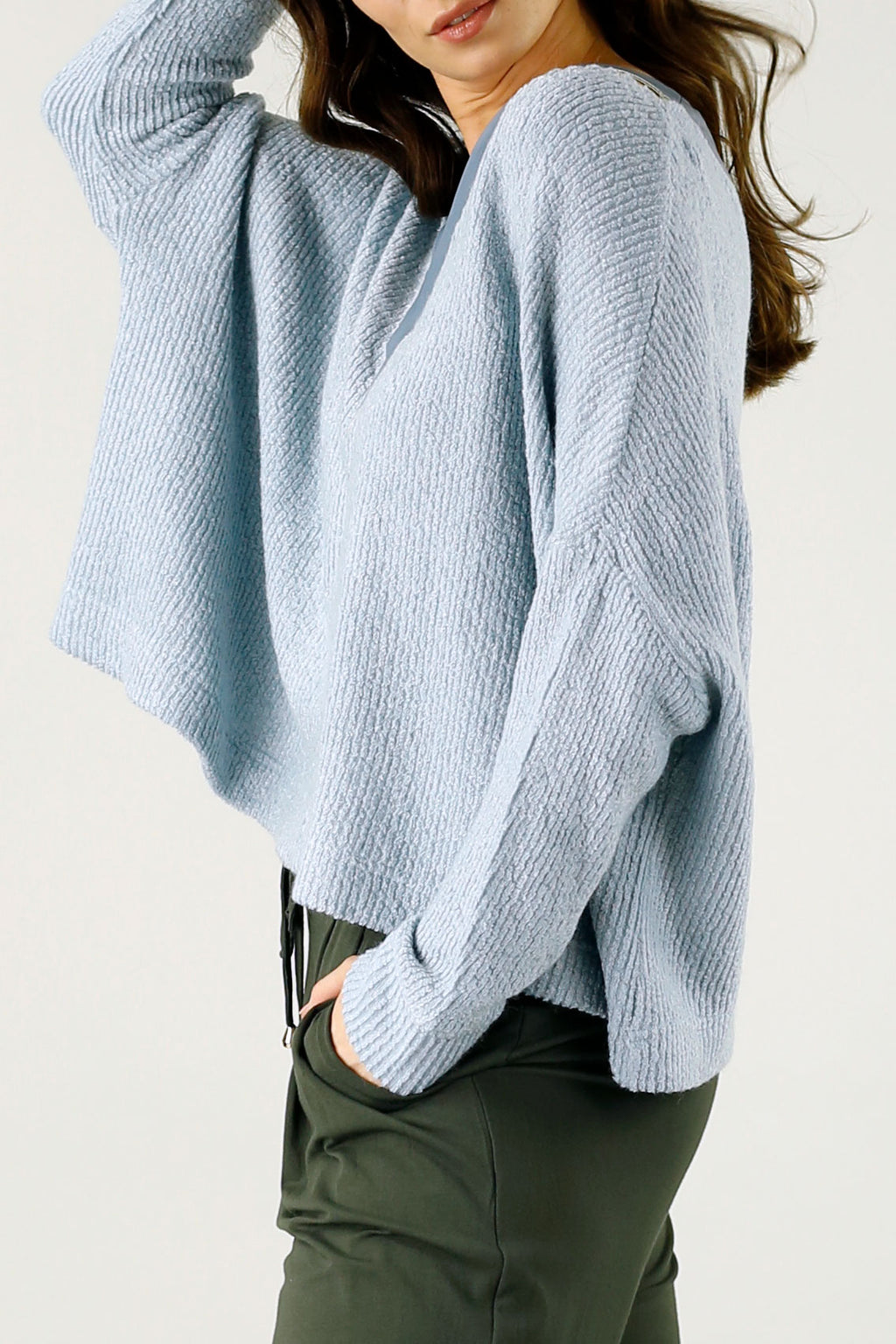 Pale Blue Mod Rib Jumper - SALE