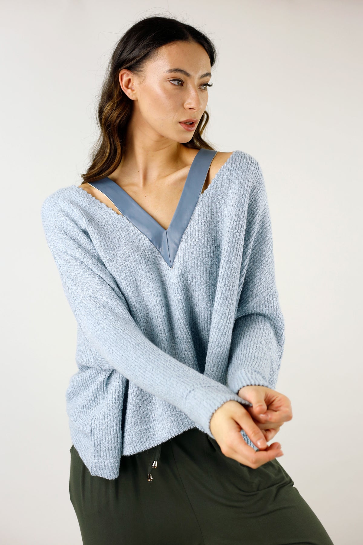 Pale Blue Mod Rib Jumper - SALE