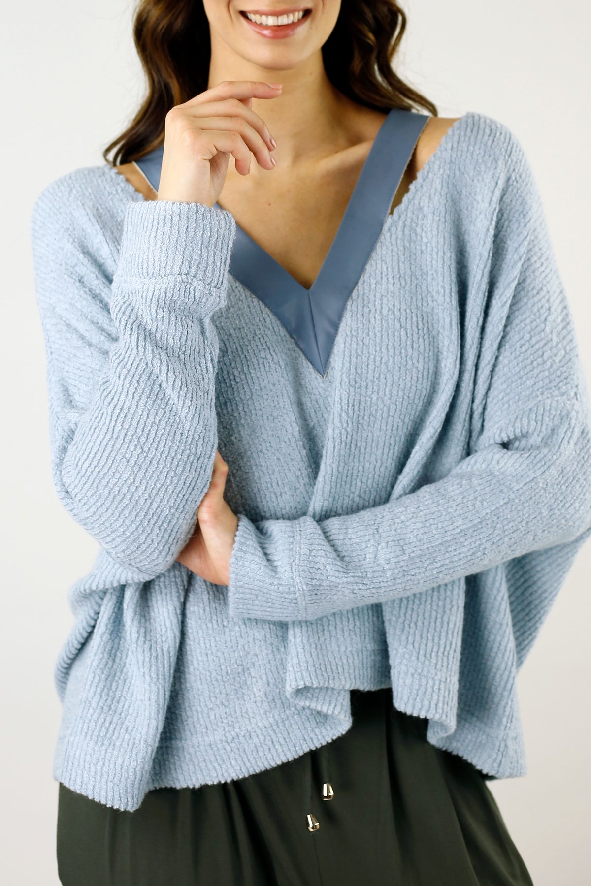 Pale Blue Mod Rib Jumper - SALE